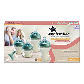 Silicone Baby Bottle & Pacifier Set with Breast-Like Nipples