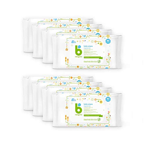 Unscented Baby Diaper Wipes, Plant-Based, 640 Count