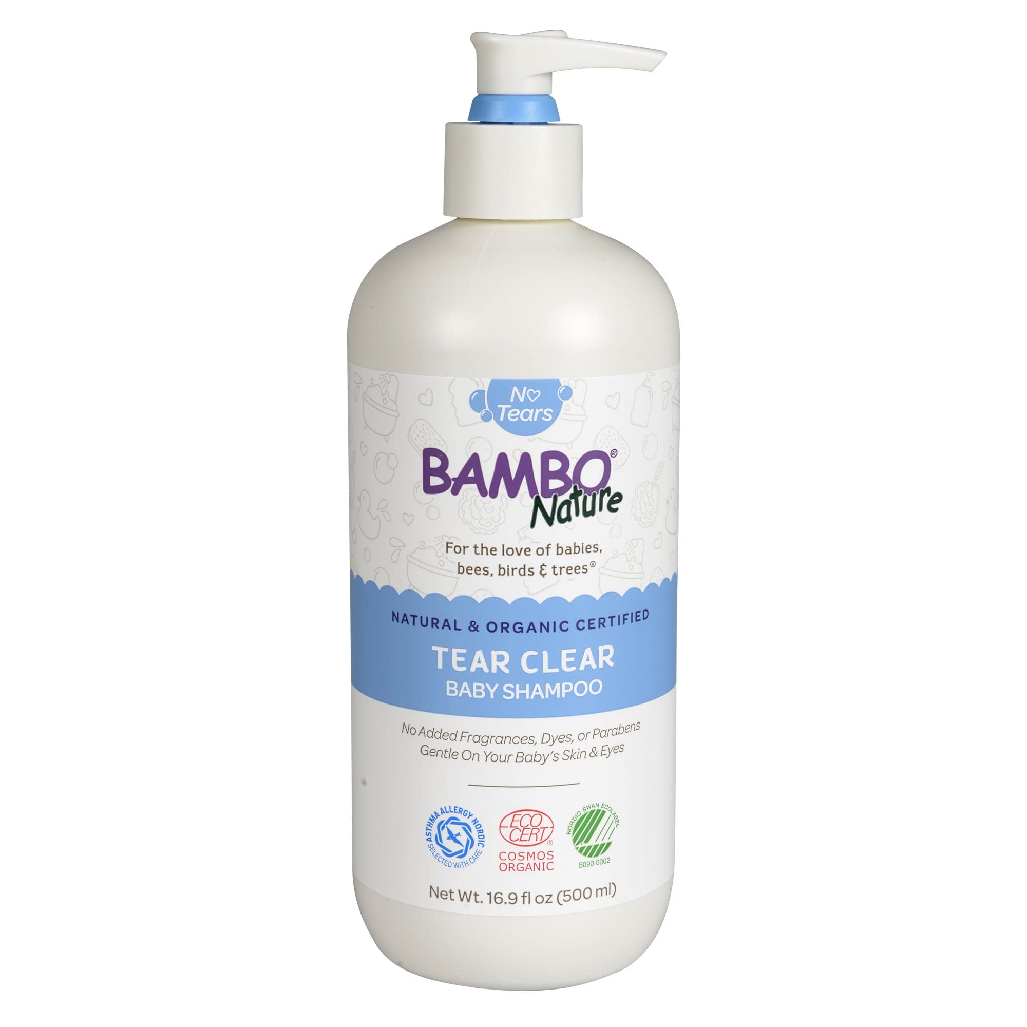 Tear-Free Baby Shampoo, Natural & Organic Certified, 16.9 oz