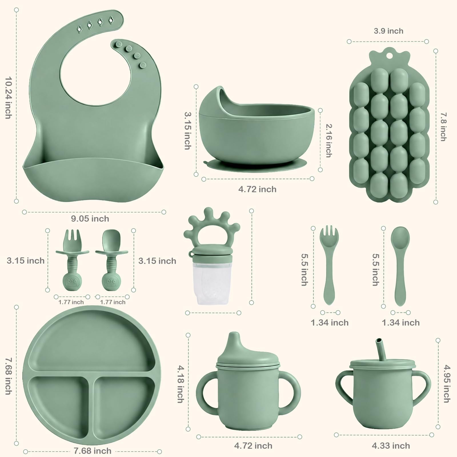 22-Piece Silicone Baby Feeding Set