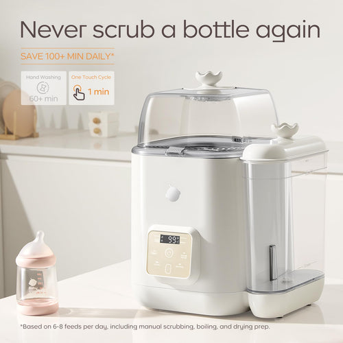 Baby Bottle Washer, Sterilizer & Dryer with Hygienic Storage