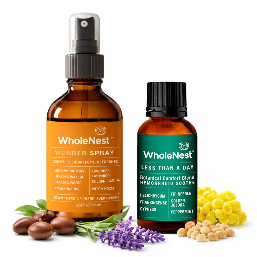 Postpartum Recovery Care Bundle with Witch Hazel Spray & Comfort Oil