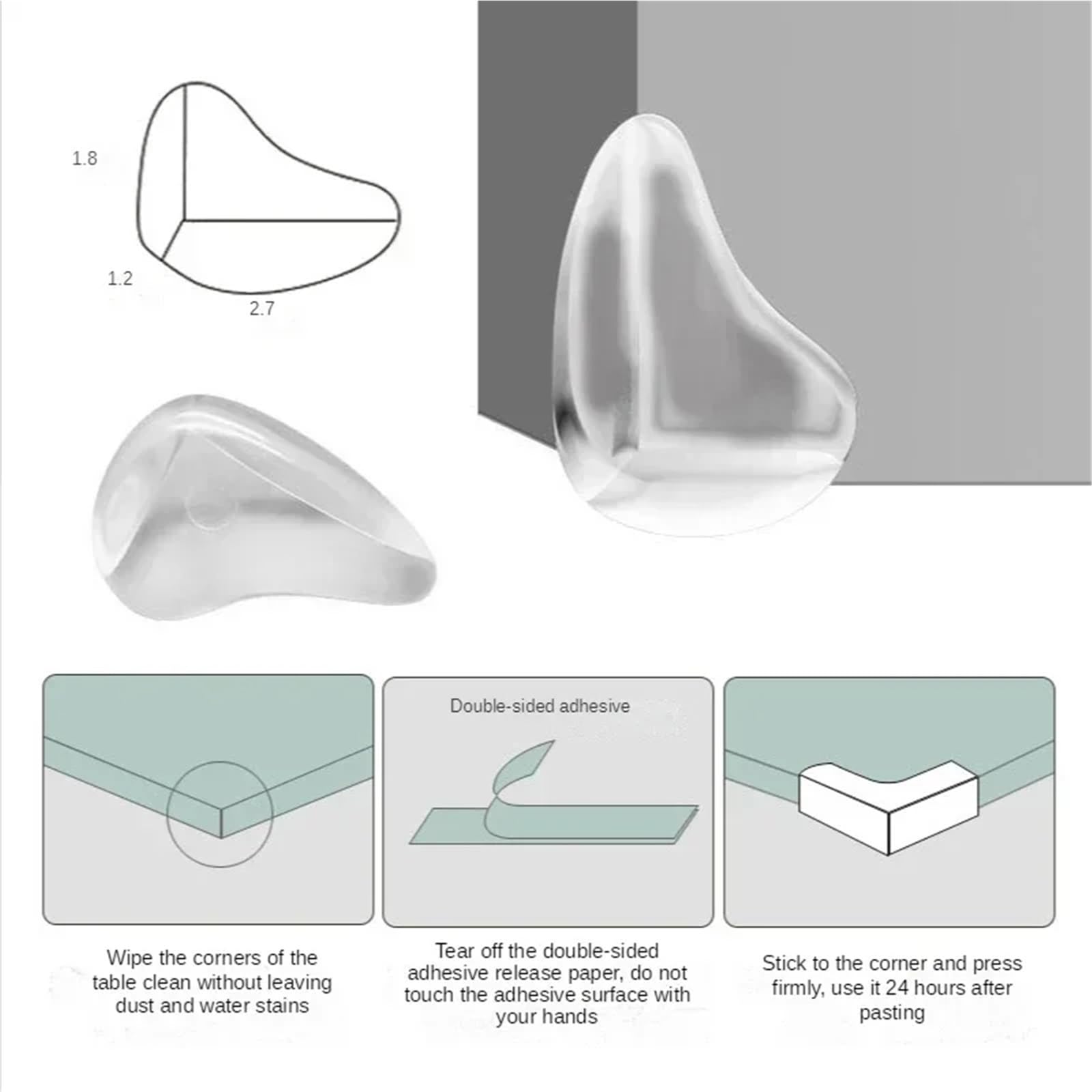 60-Piece Silicone Corner Protectors