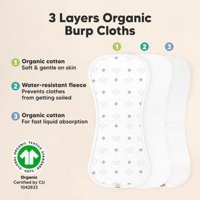 Ultra Absorbent Baby Burp Cloths, 5-Pack
