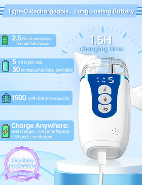 2-in-1 Electric Baby Nasal Aspirator with Powerful Suction