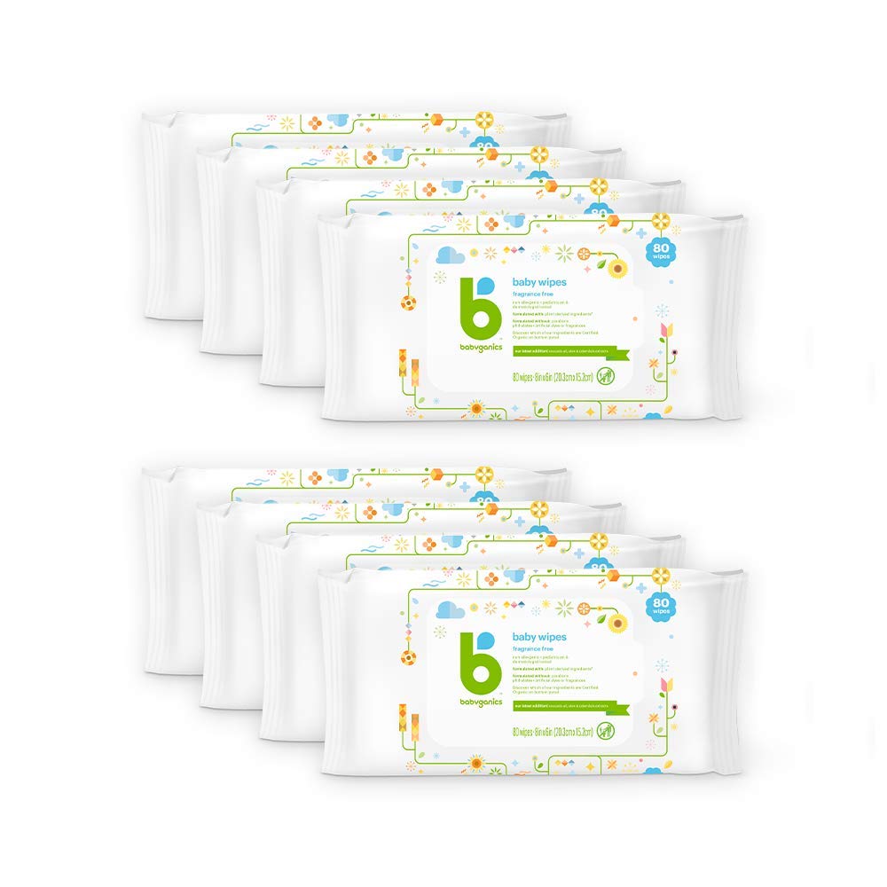 Unscented Baby Diaper Wipes, Plant-Based, 640 Count