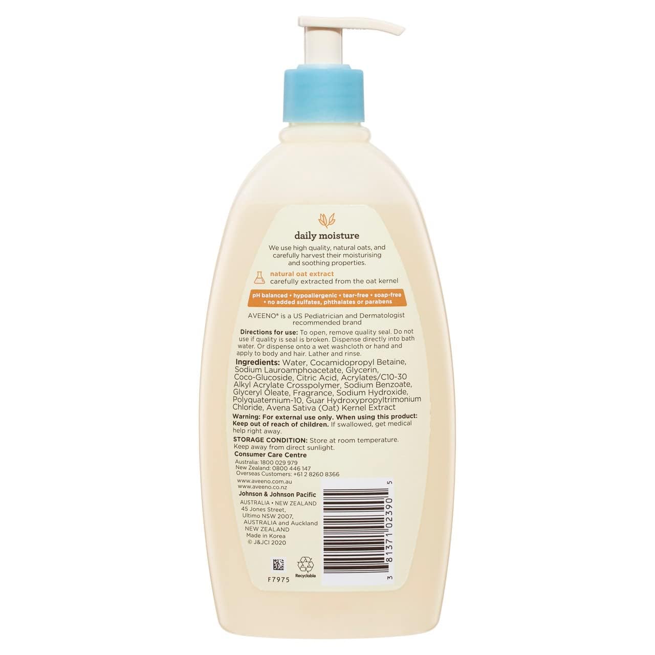 AVEENO Baby Wash & Shampoo, Lightly Scented 18 oz (Pack of 12)