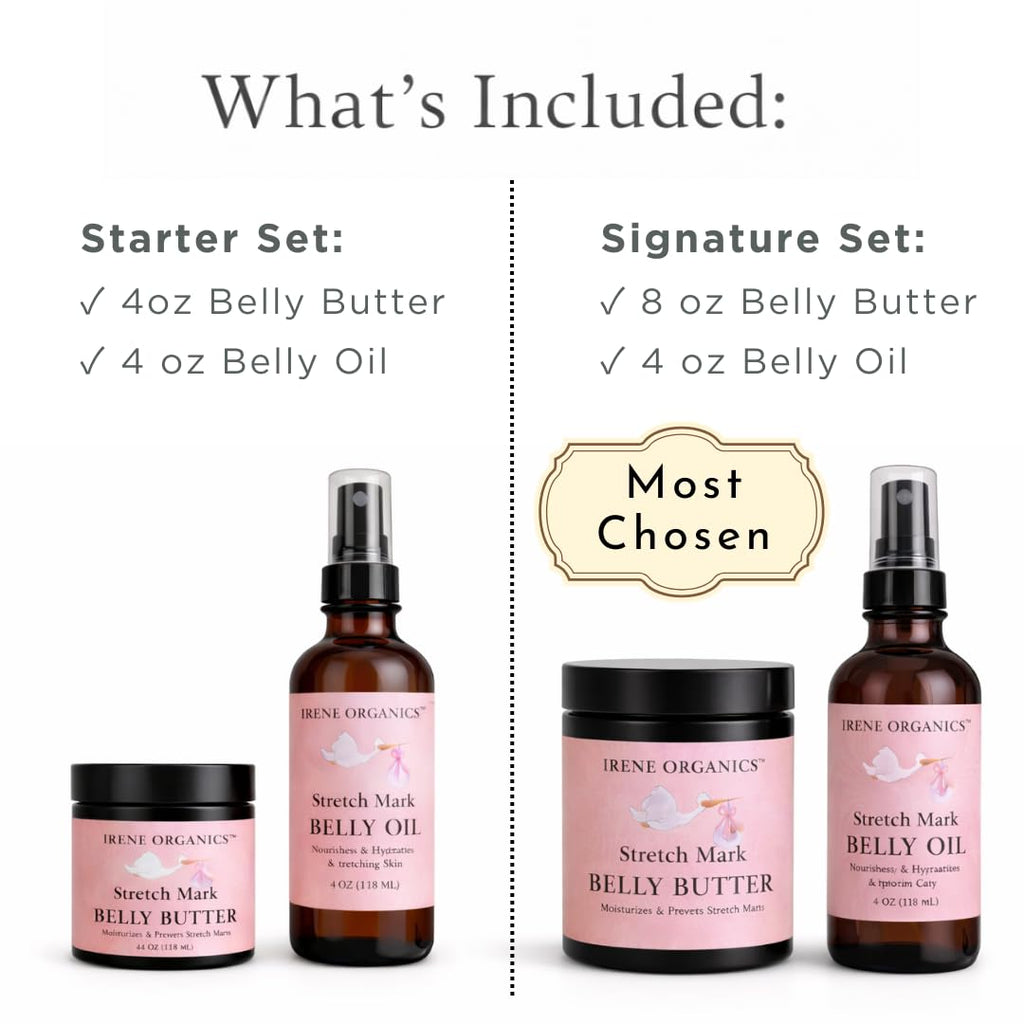 Organic Pregnancy Belly Balm & Stretch Mark Oil Set