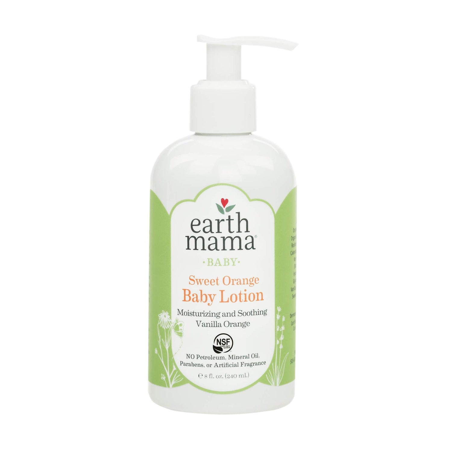 Earth Mama Baby Lotion, Sweet Orange, 8 Fluid Ounce