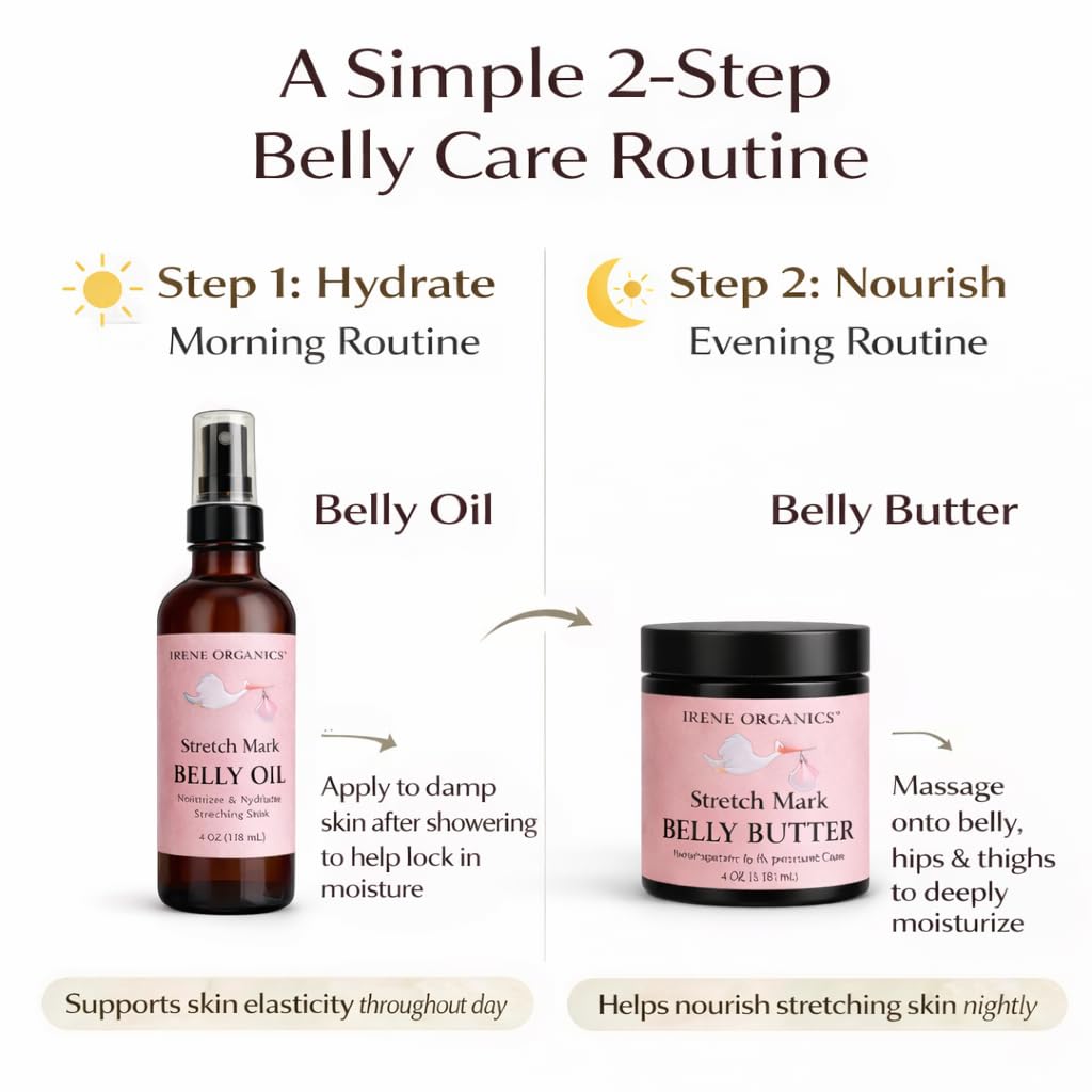 Organic Pregnancy Belly Balm & Stretch Mark Oil Set