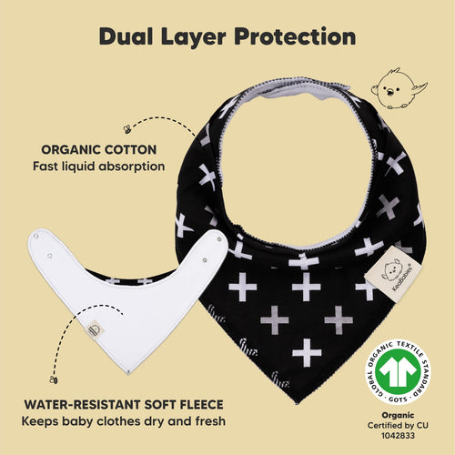 Baby Bandana Bibs & Organic Burp Cloth Set, 15-Pack