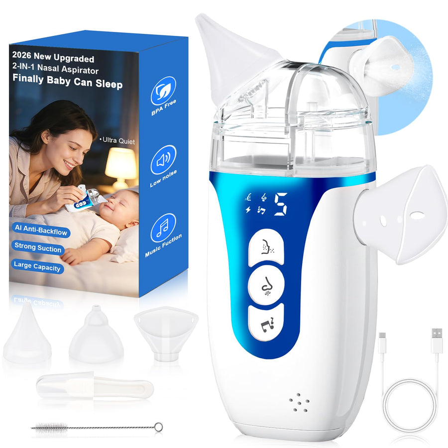 2-in-1 Electric Baby Nasal Aspirator with Powerful Suction