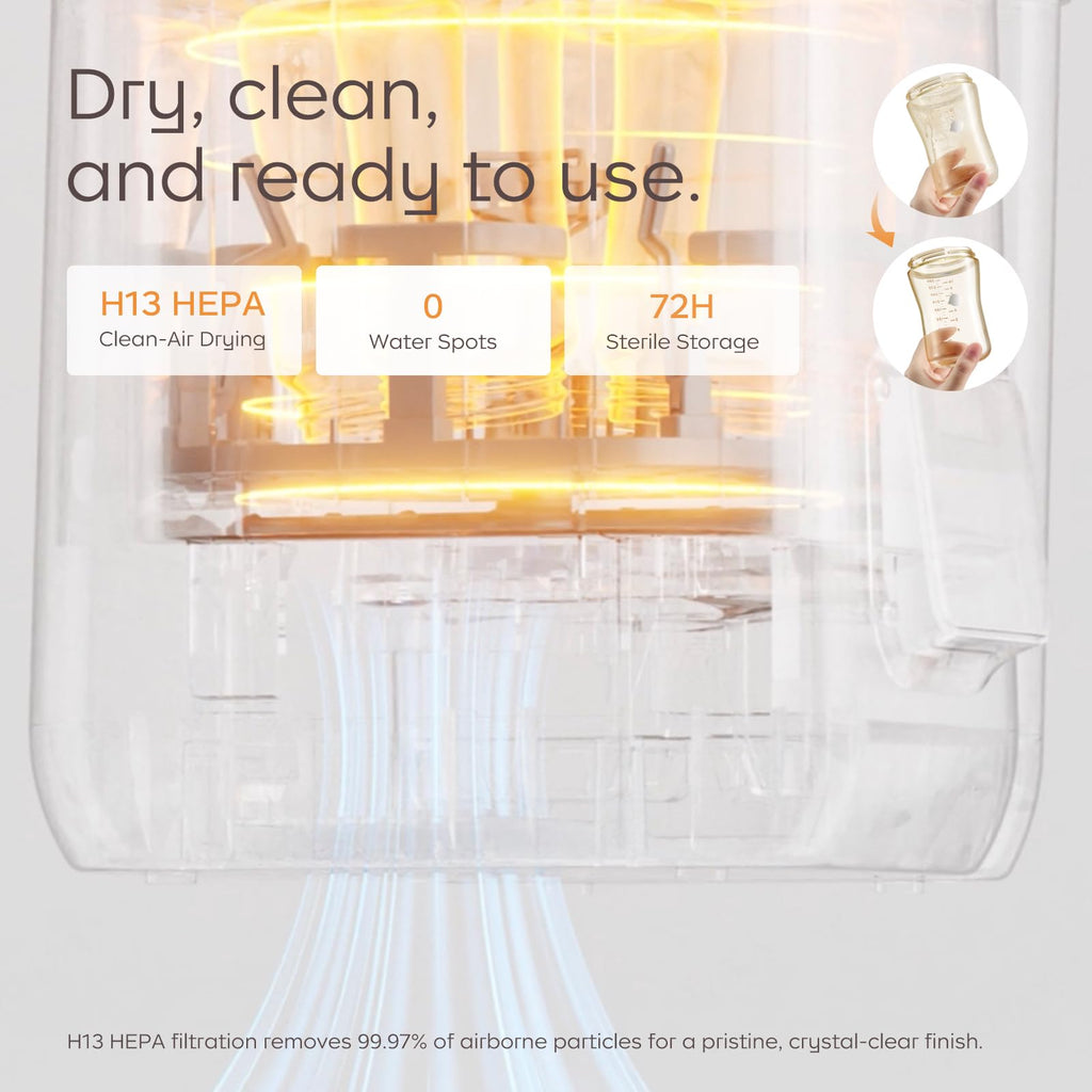 Baby Bottle Washer, Sterilizer & Dryer with Hygienic Storage