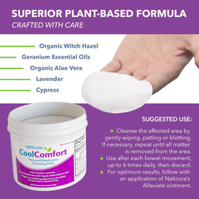 Witch Hazel & Aloe Personal Cleansing Pads for Hemorrhoid Relief