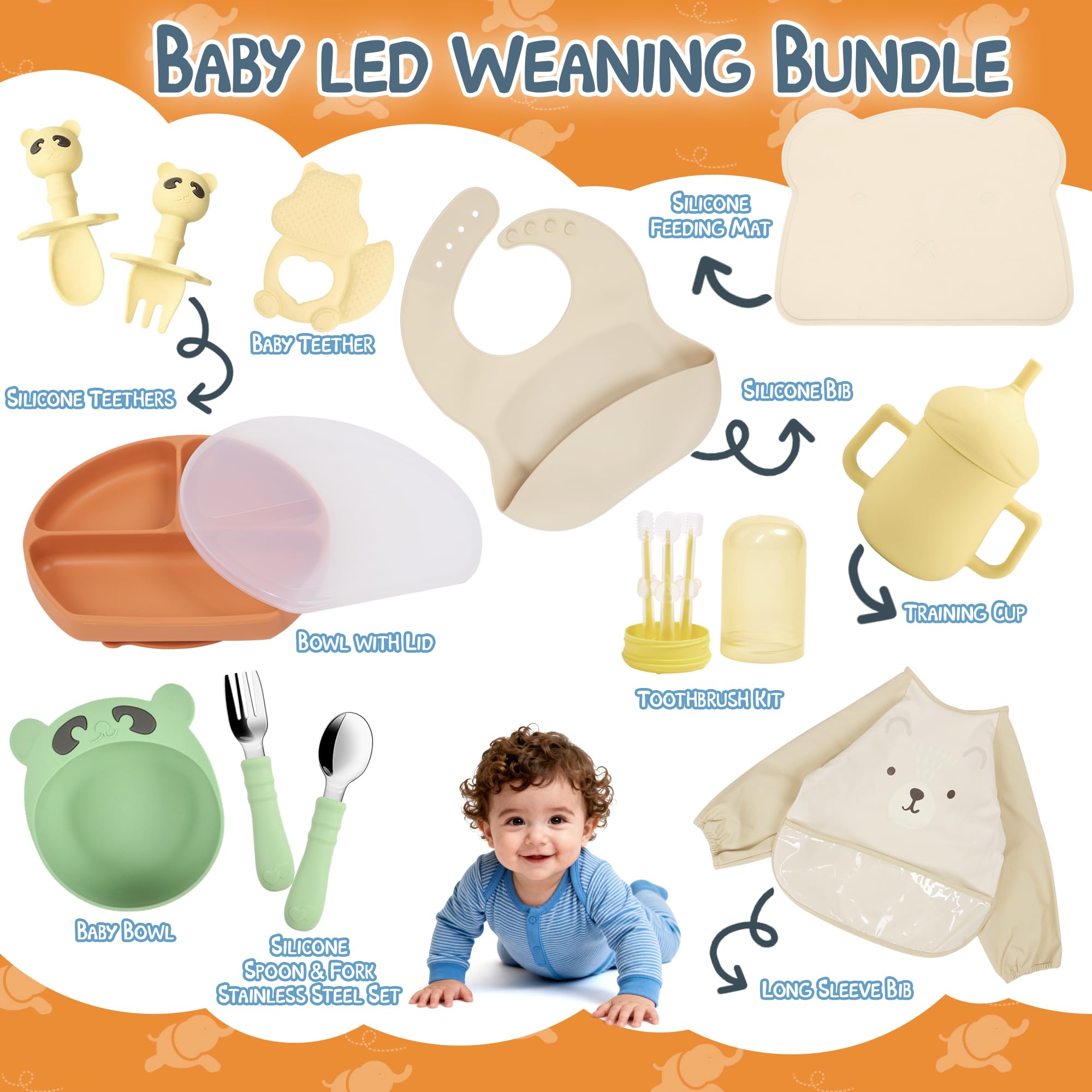 Deluxe Silicone Baby Feeding Essentials Set