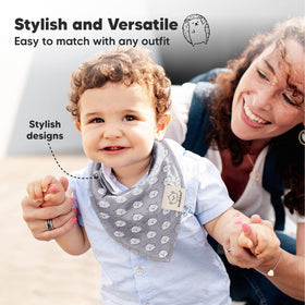 Baby Bandana Bibs & Organic Burp Cloth Set, 15-Pack