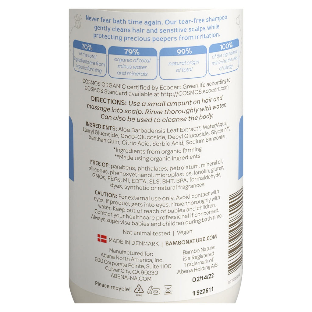 Tear-Free Baby Shampoo, Natural & Organic Certified, 16.9 oz