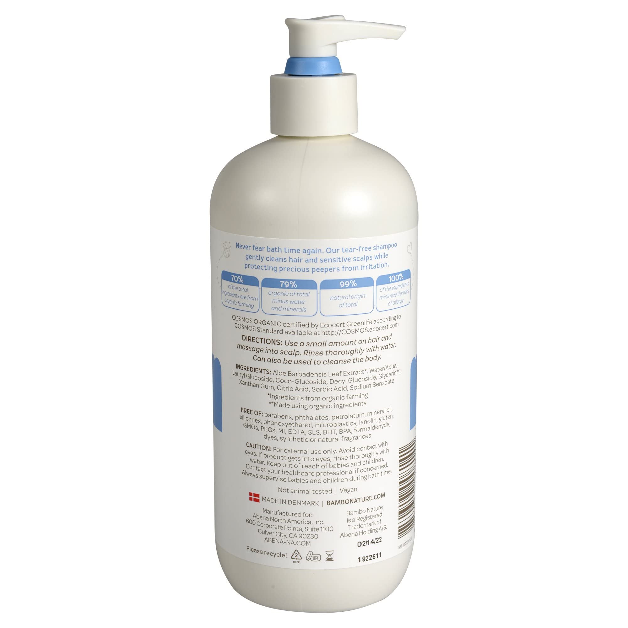 Tear-Free Baby Shampoo, Natural & Organic Certified, 16.9 oz