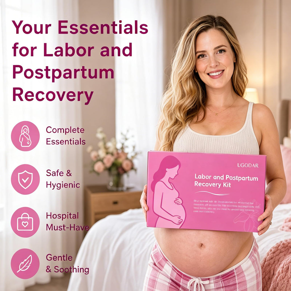 Postpartum Recovery Essentials Kit with Peri Bottle & Ice Pads