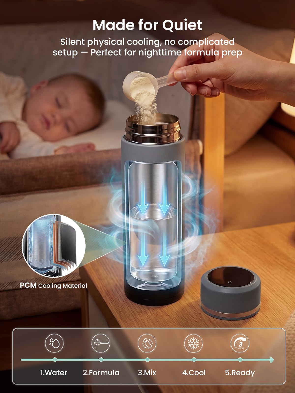 Portable Baby Formula Bottle Maker with Rapid Cooling