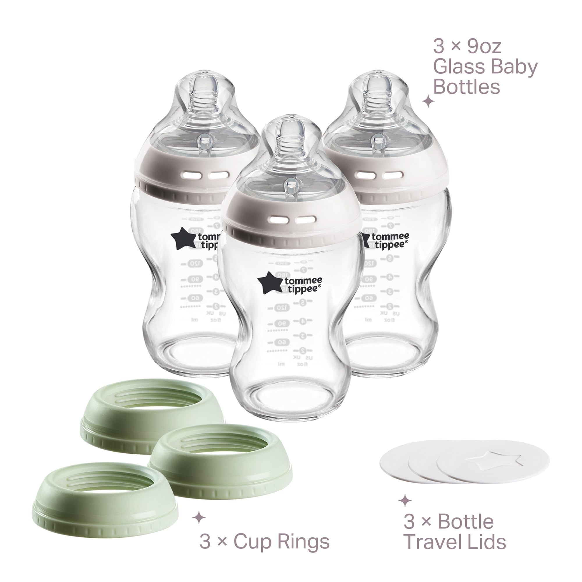 Tommee Tippee Natural Start Glass BPA and Phthalates Free Baby Bottles