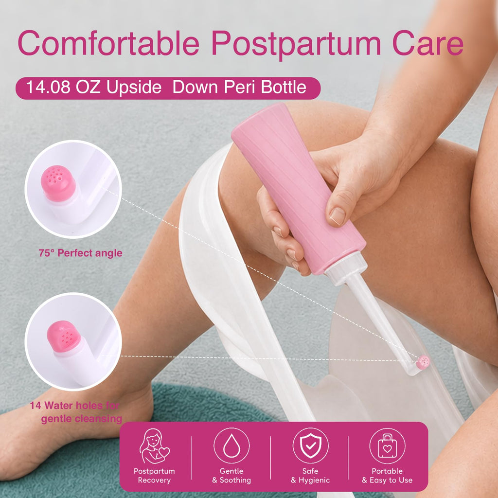 Postpartum Recovery Essentials Kit with Peri Bottle & Ice Pads