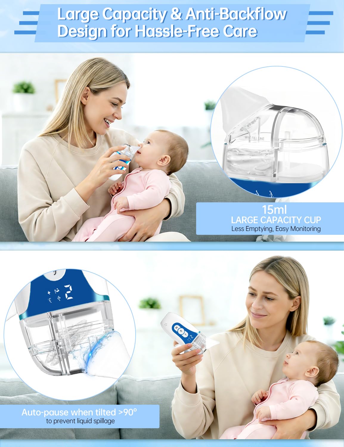 2-in-1 Electric Baby Nasal Aspirator with Powerful Suction
