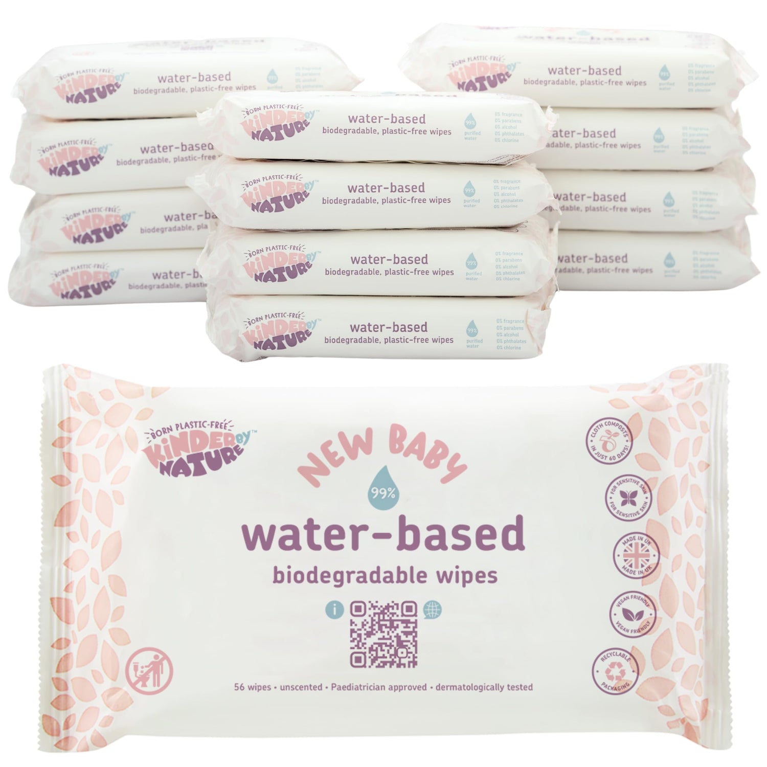 Water-Based Baby Wipes, Unscented, Plastic-Free, 672 Count