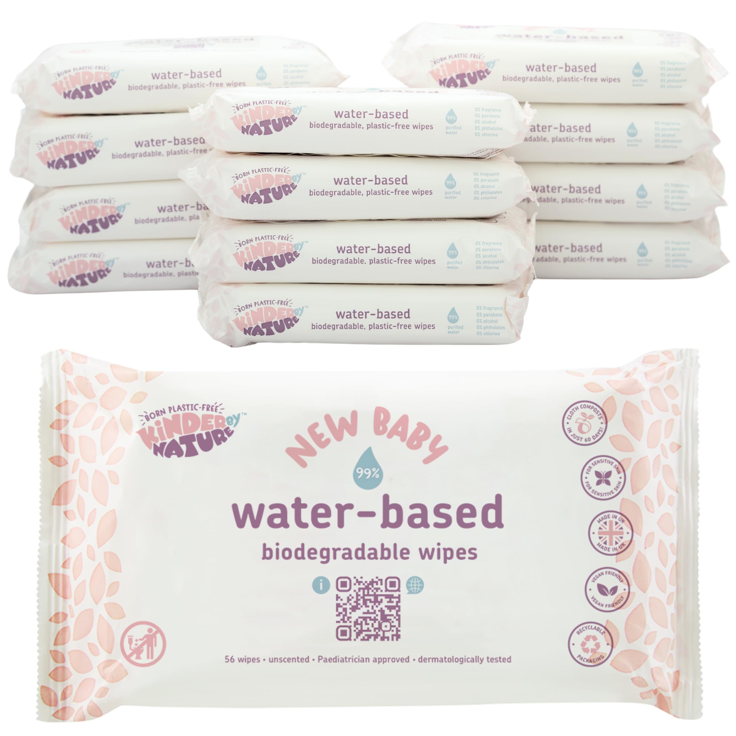 Water-Based Baby Wipes, Unscented, Plastic-Free, 672 Count