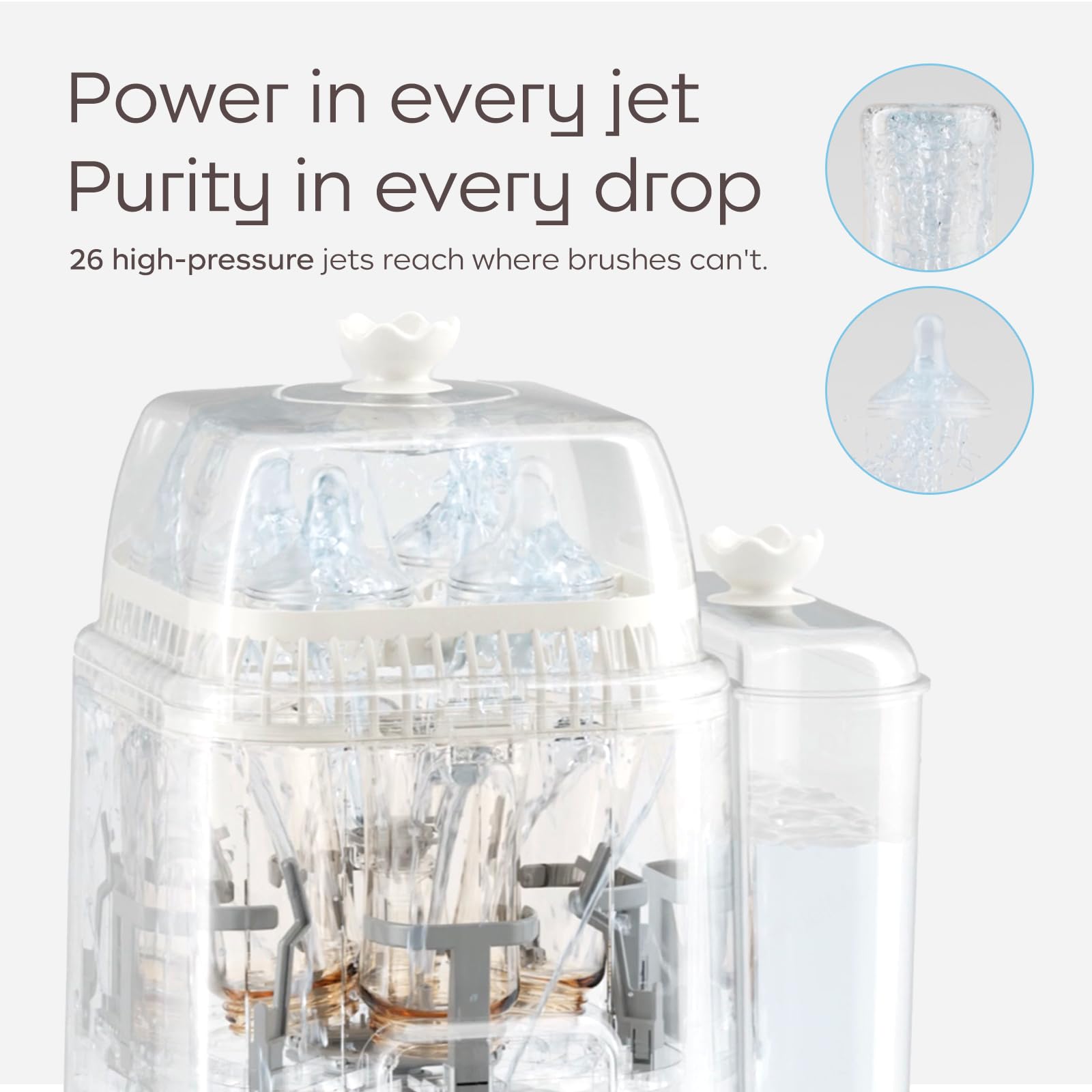 Baby Bottle Washer, Sterilizer & Dryer with Hygienic Storage