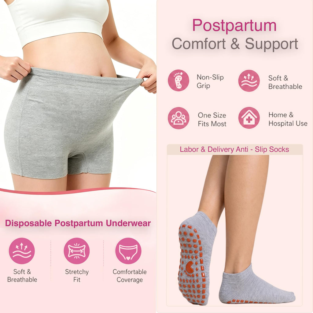 Postpartum Recovery Essentials Kit with Peri Bottle & Ice Pads