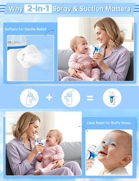 2-in-1 Electric Baby Nasal Aspirator with Powerful Suction