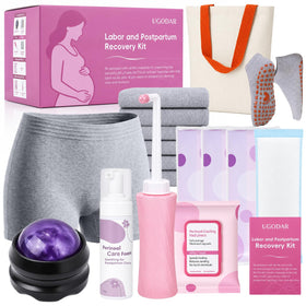 Postpartum Recovery Essentials Kit with Peri Bottle & Ice Pads