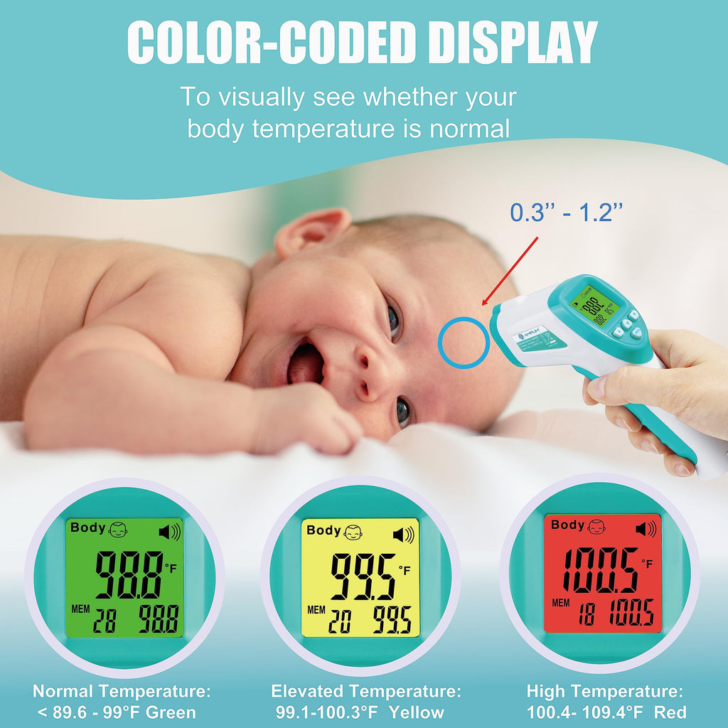 Non-Contact Infrared Forehead Thermometer, 4-Pack