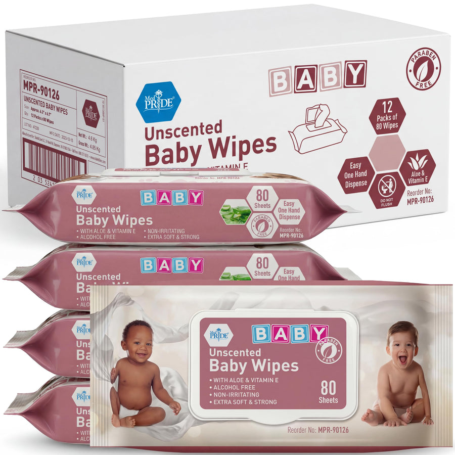 MED PRIDE Unscented Baby Wipes, pack of 1