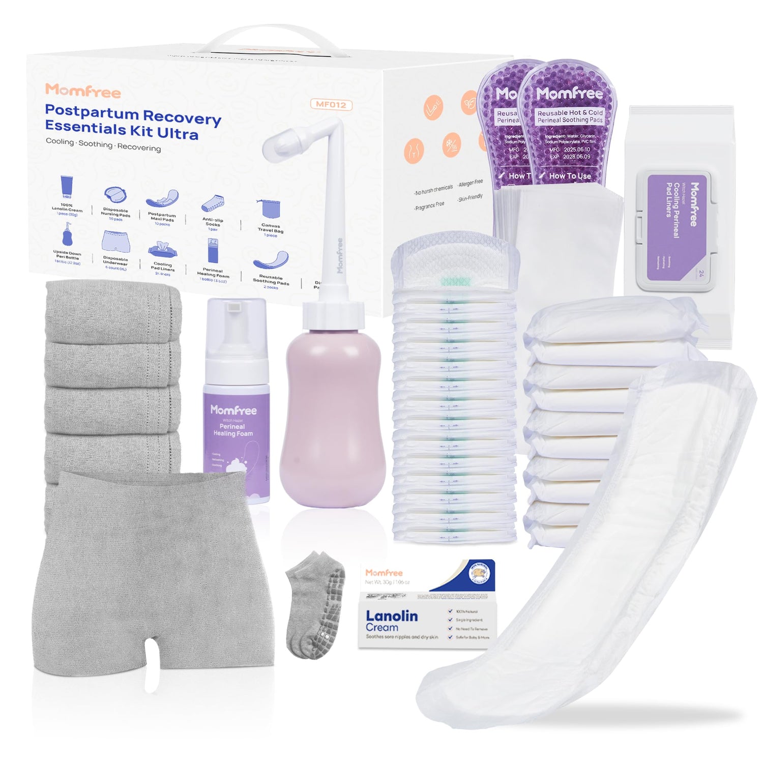Momfree Upgraded Postpartum Essentials Recovery Kit
