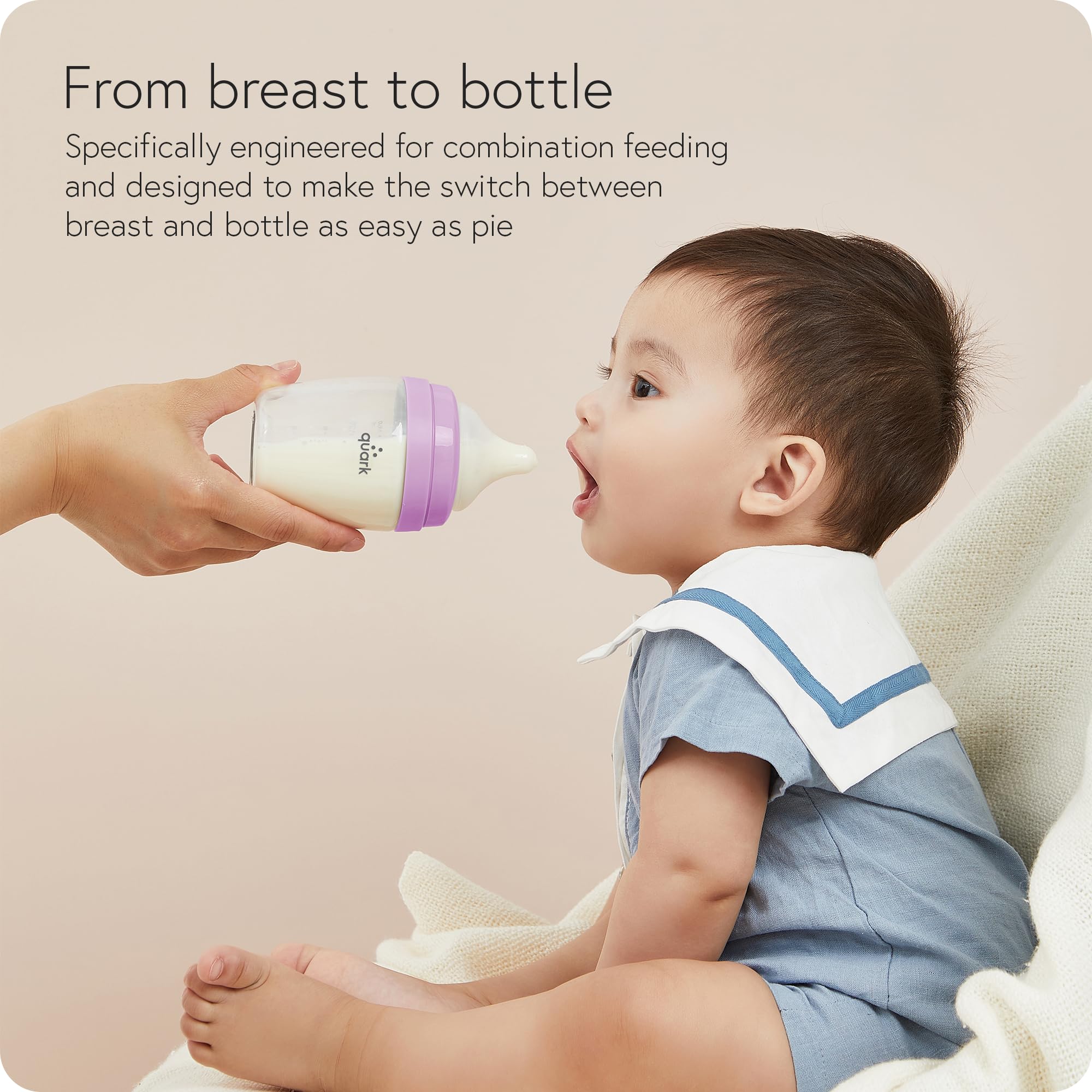 Hybrid Baby Bottle Feeding Set with Anti-Colic Nipples