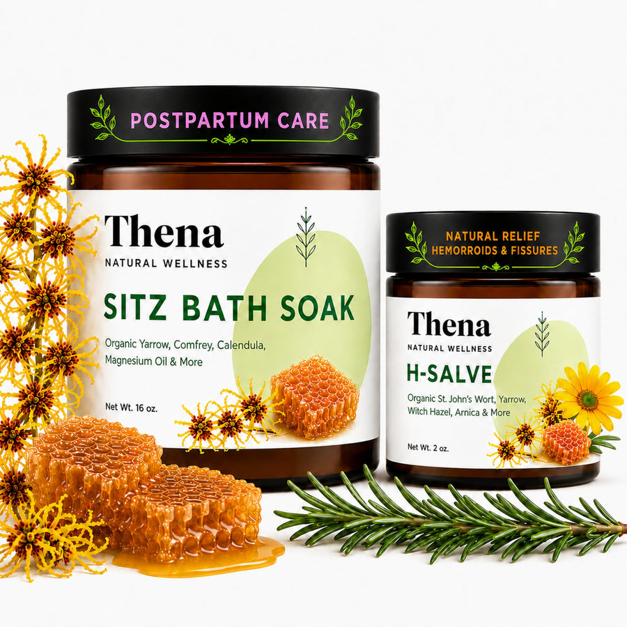 Natural Hemorrhoid Relief Cream & Sitz Bath Soak Set