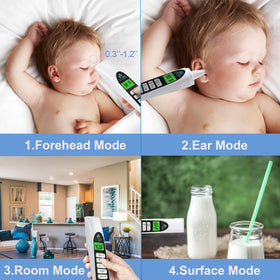Medical Grade Non-Contact Infrared Forehead Thermometer, 3-Pack